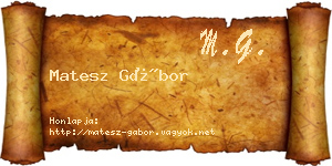 Matesz Gábor névjegykártya